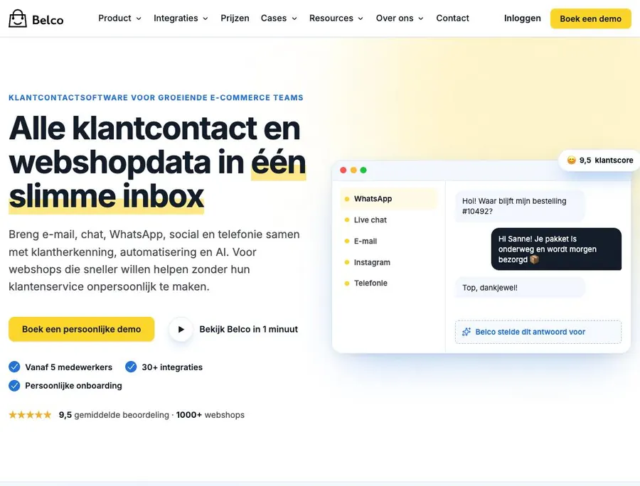 Landing page da Belco
