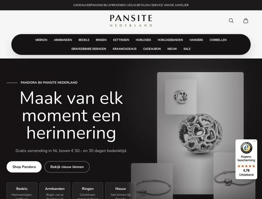 Loja online da Pansite Nederland
