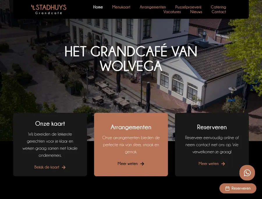 Website do Grandcafe t Stadhuys