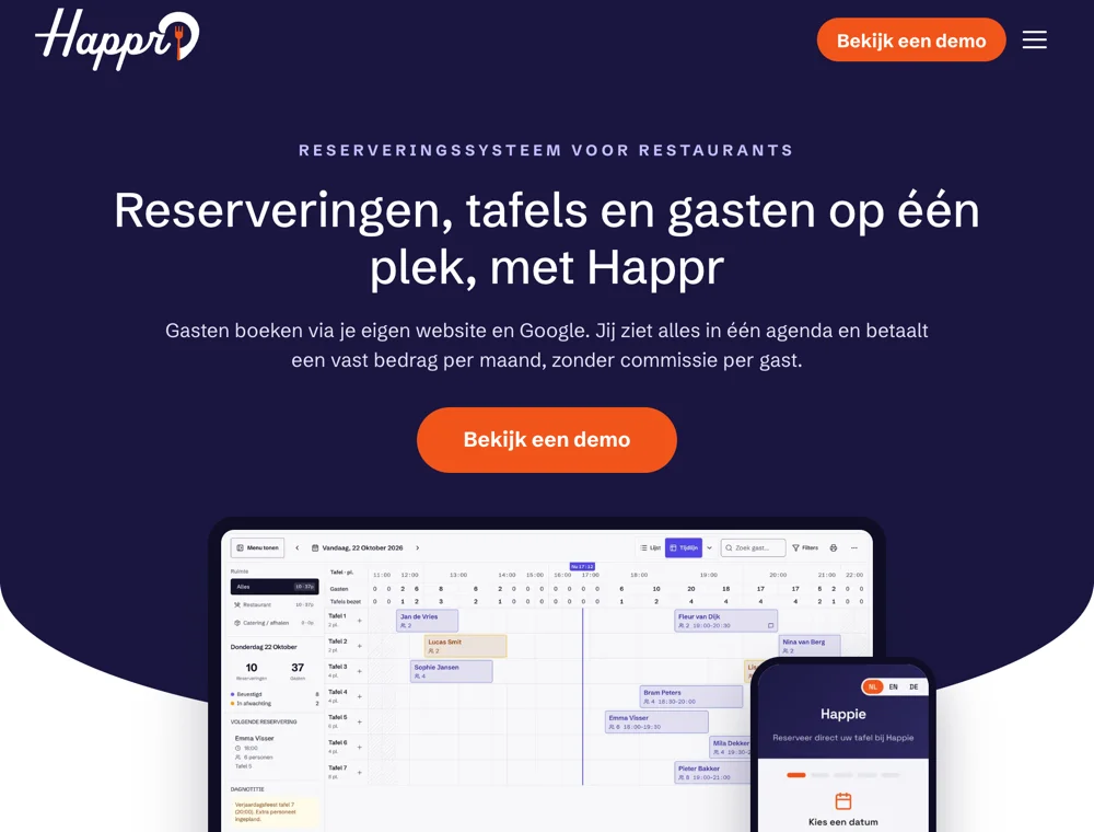 Happr, o sistema de reservas para restaurantes